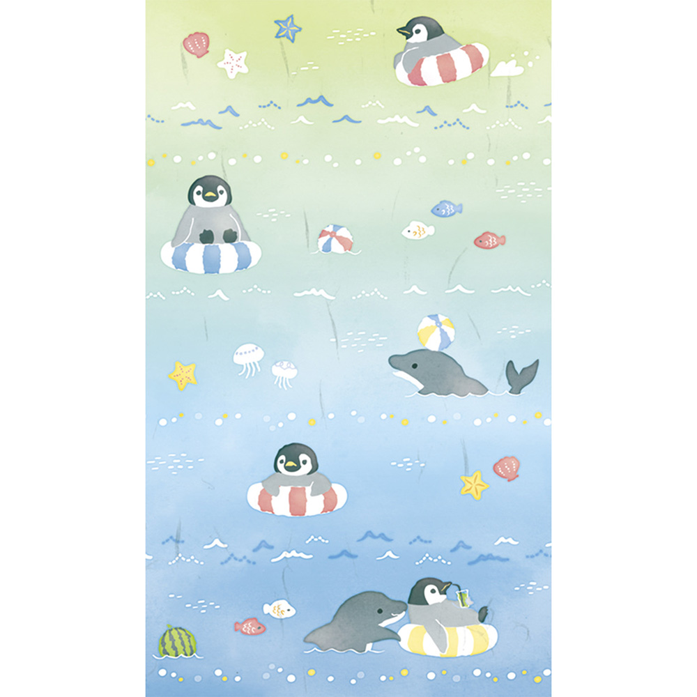 夏・ぽち 五型 ペンギンと海